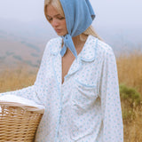 Ruffle Pajama Set - Blue Floral