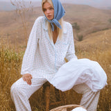 Ruffle Pajama Set - Blue Floral