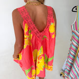 Kinley Floral Swing Mini Dress - Coral/Yellow