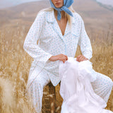 Ruffle Pajama Set - Blue Floral