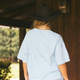 Fancy Oversized Embroidered Tee - Glacier