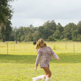 Fancy Striped Button Shorts - Peony/Chocolate