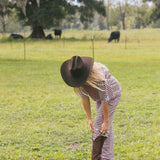 Fancy Striped Button Pants - Peony/Chocolate