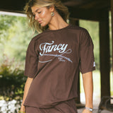 Fancy Button Shorts - Chocolate
