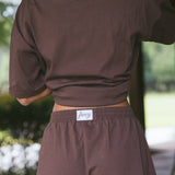 Fancy Button Shorts - Chocolate