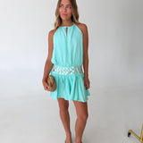 Sabrina Open Back Mini Dress - Mint