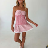 Vanna Strapless Mini Dress - Red