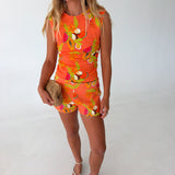Miranda Open Back Top - Papaya