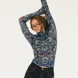Tori Mesh Long Sleeve Top - Alpine