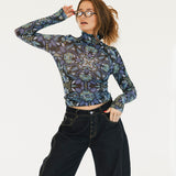 Tori Mesh Long Sleeve Top - Alpine