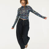 Tori Mesh Long Sleeve Top - Alpine