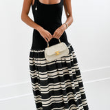 Catherine Striped Maxi Dress -Black