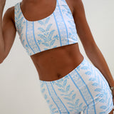 Fancy Fit Shorts Set - White/Baby Blue