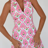 Delanie Athletic Dress - Pink Floral