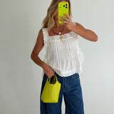 Kacie Lace Side Tie Top- Off White