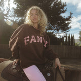 Fancy Oversized Fleece Plaid Collar Mockneck - Warm Marrom Brown