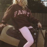 Fancy Oversized Fleece Plaid Collar Mockneck - Warm Marrom Brown