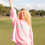 Fancy Oversized Mockneck - Par Pink/Green Outline