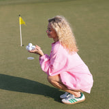 Fancy Oversized Mockneck - Par Pink/Green Outline
