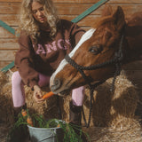 Fancy Oversized Fleece Plaid Collar Mockneck - Warm Marrom Brown