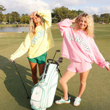 Fancy Oversized Mockneck - Par Pink/Green Outline