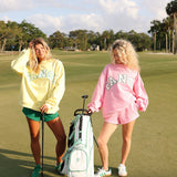 Fancy Oversized Mockneck - Par Pink/Green Outline