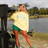 Fancy Oversized Mockneck - Birdy Yellow/Green Outline