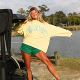 Fancy Oversized Mockneck - Birdy Yellow/Green Outline