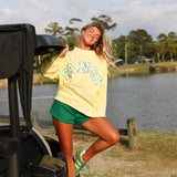 Fancy Oversized Mockneck - Birdy Yellow/Green Outline