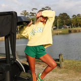 Fancy Oversized Mockneck - Birdy Yellow/Green Outline