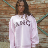 Fancy Oversized Fleece Heart Collar Mockneck - Soft Pink
