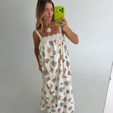 Seashell Print Maxi Dress - Cream