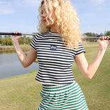 Fancy Striped Shorts - Green/White