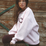 Fancy Oversized Fleece Heart Collar Mockneck - Soft Pink