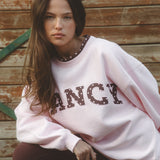 Fancy Oversized Fleece Heart Collar Mockneck - Soft Pink