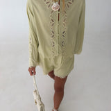 Rebecca Lace Top and Short Set - Sage
