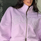 Double Zipper Classic Mockneck - Lavender