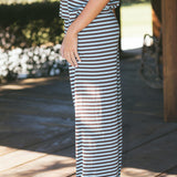 Fancy Striped Button Pants - Glacier/Chocolate (PREORDER 3 WEEKS)