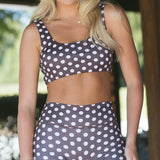Fancy Fit Shorts Set - Chocolate/Peony Polka Dot