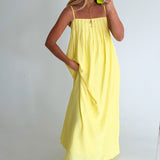 Linda Pleated Maxi Dress - Butter
