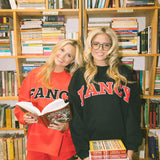 Fancy Oversized Fleece Mockneck - Red/Black