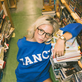 Fancy Oversized Fleece Lined Mockneck - Royal Blue