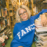 Fancy Oversized Fleece Lined Mockneck - Royal Blue