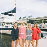 Fancy Oversized Quarter Zip Pullover - Red