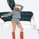 Fancy Striped Shorts - Navy/White Stripes