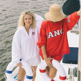 Fancy Oversized Quarter Zip Pullover - White