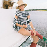 Fancy Striped Everyday Tee - Navy/White Stripes