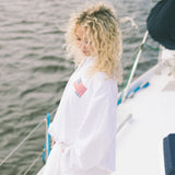 Fancy Oversized Quarter Zip Pullover - White