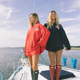 Fancy Oversized Quarter Zip Pullover - Red