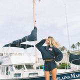 Fancy Oversized Quarter Zip Pullover - Navy
